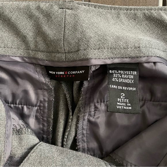 NEW YORK & COMPANY STRETCH PETITE MID-RISE CUFFED WIDE-LEG BOOTCUT DRESS PANTS!! - Picture 9 of 10